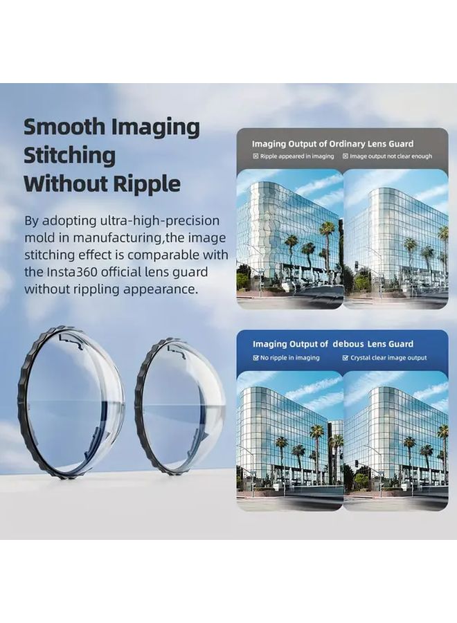 Insta360 X5 Action Camera Twist Glass Lens Protector Compact Removable 2 Pack - Image 5